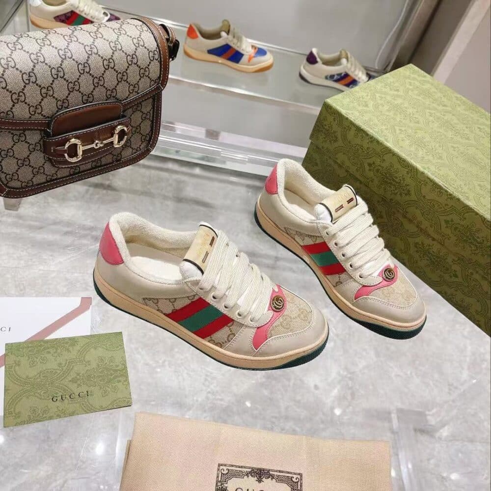 GUCCI GG SCREENER DISTRESSED GG CANVAS PINK 546551 9Y920 9665 - Image 3