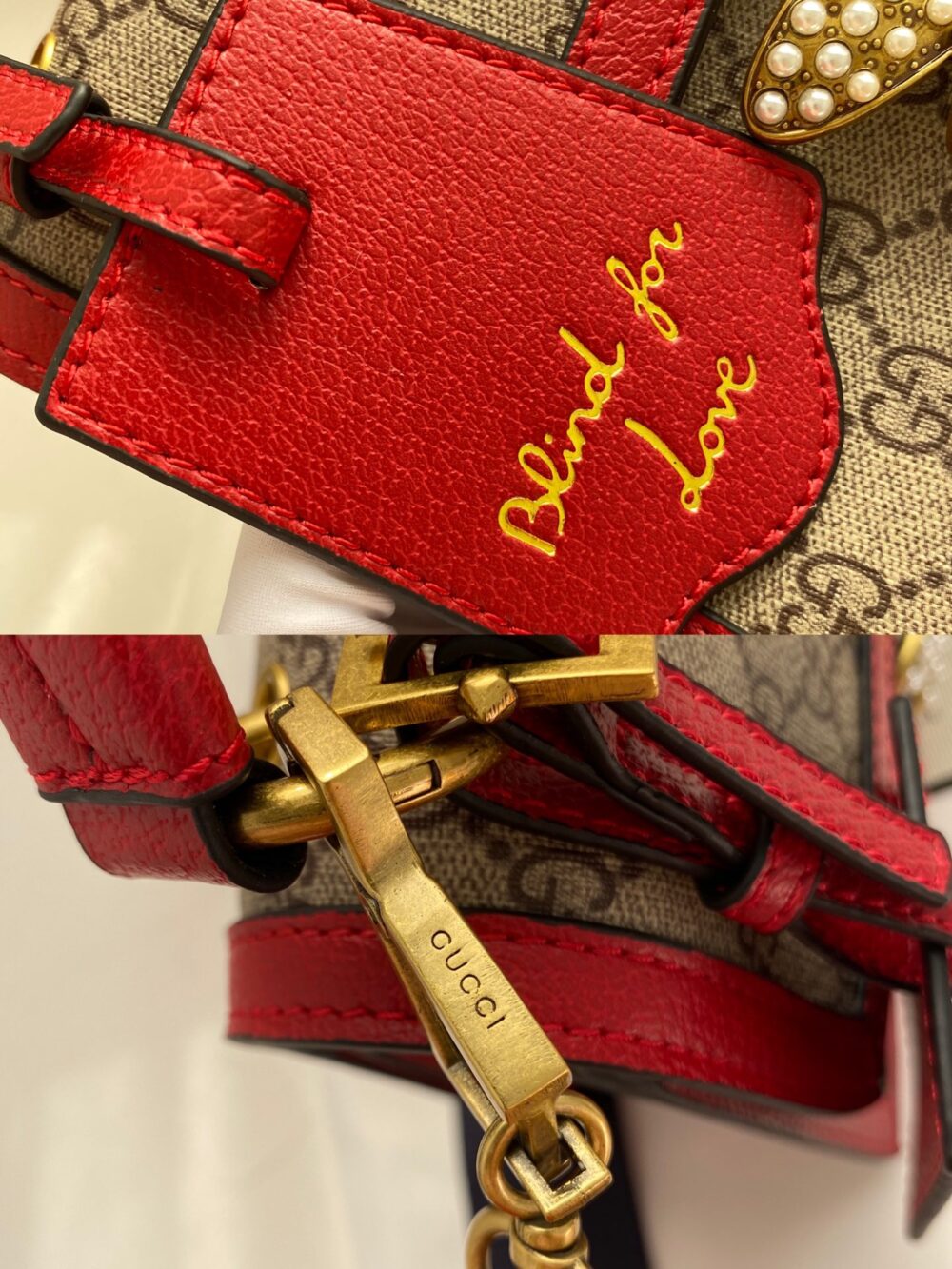 GUCCI QUEEN MARGARET GG SMALL TOP HANDLE BAG RED 25.5CM - Image 8