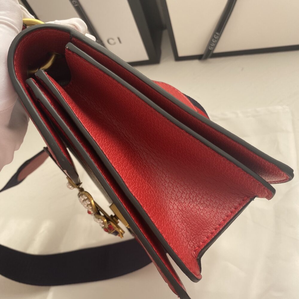 GUCCI QUEEN MARGARET GG SMALL TOP HANDLE BAG RED 25.5CM - Image 3