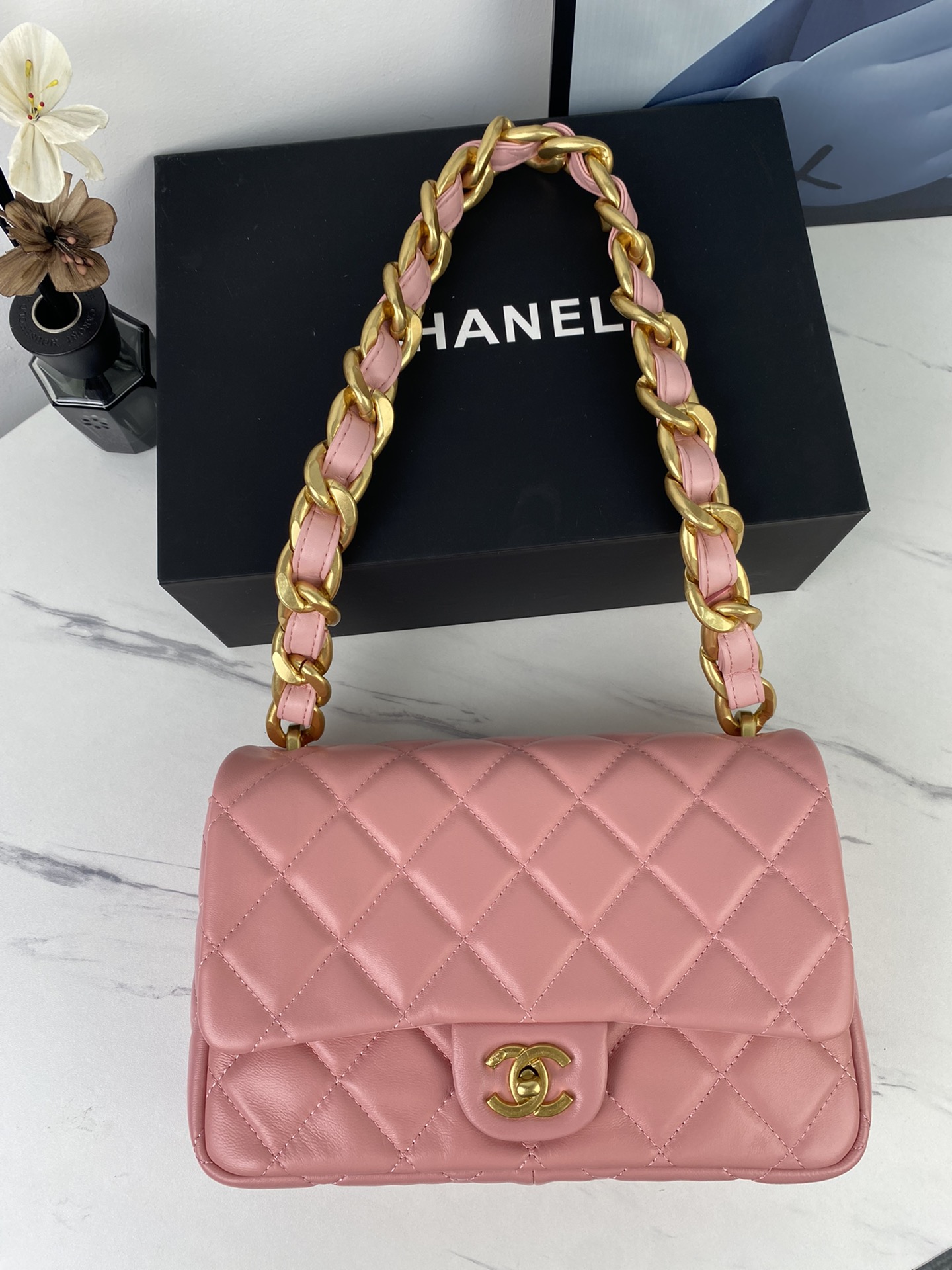 CHANEL LARGE FLAP BAG PINK 27CM AS3215 – Emlina