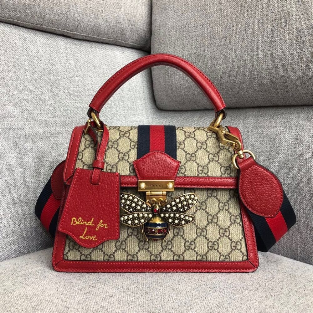 GUCCI QUEEN MARGARET GG SMALL TOP HANDLE BAG RED 25.5CM - Image 9