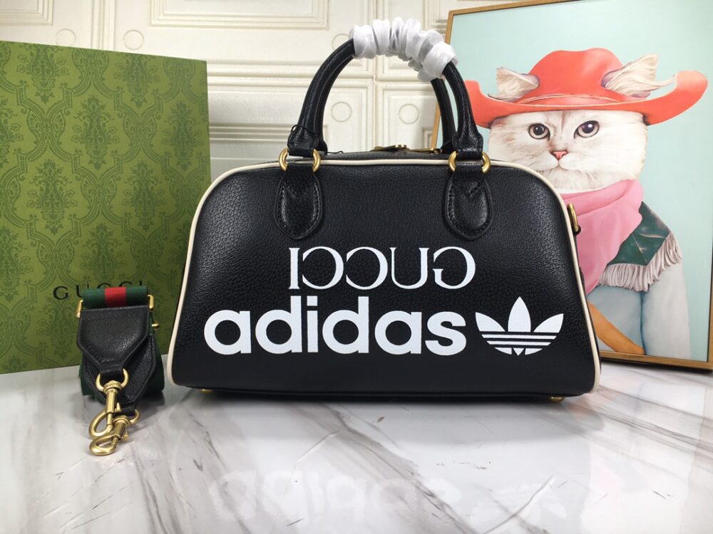 GUCCI x ADIDAS MINI DUFFLE BAG BLACK 31.5CM 702397 U3ZCT 8726 - Image 5