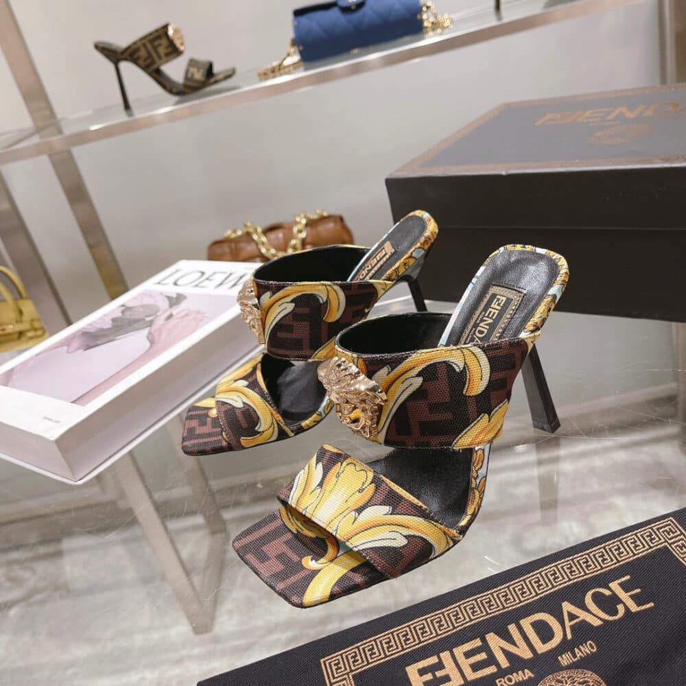 FENDACE GOLD BAROQUE MULES SS2022 BROWN 1005157-1A035585X00V - Image 5