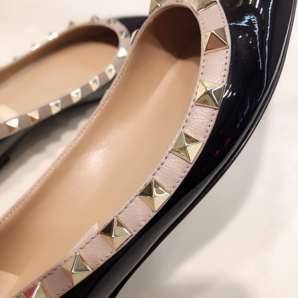 VALENTINO PATENT ROCKSTUD BALLET FLAT BLACK ZW2S0403VNWN91 - Image 3