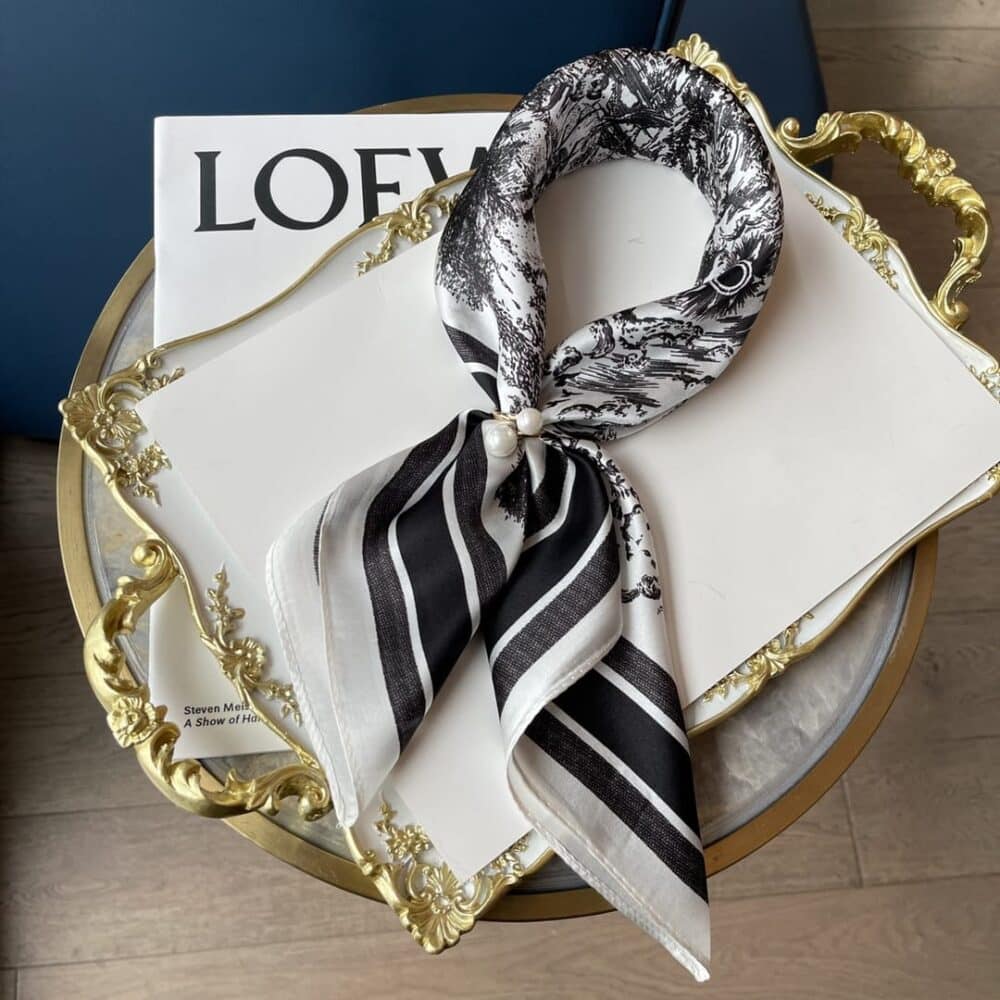 DIOR TOILE DE JOUY SAUVAGE SCARF BLACK - Image 6