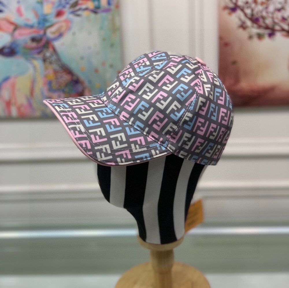 FENDI FF MOTIF MULTICOLOR CAP GREY - Image 3