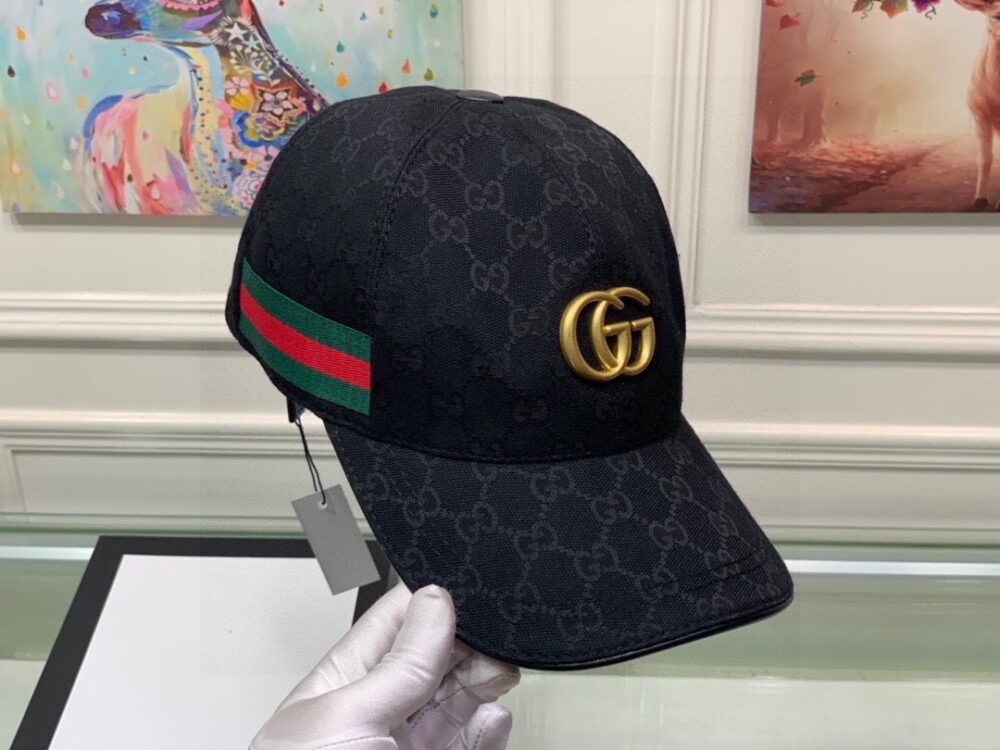 GUCCI GG CANVAS WITH WEB BASEBALL CAP BLACK - Image 4