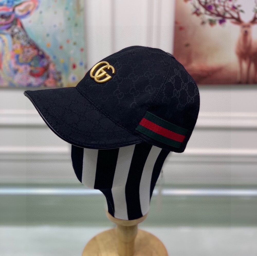 GUCCI GG CANVAS WITH WEB BASEBALL CAP BLACK - Image 3