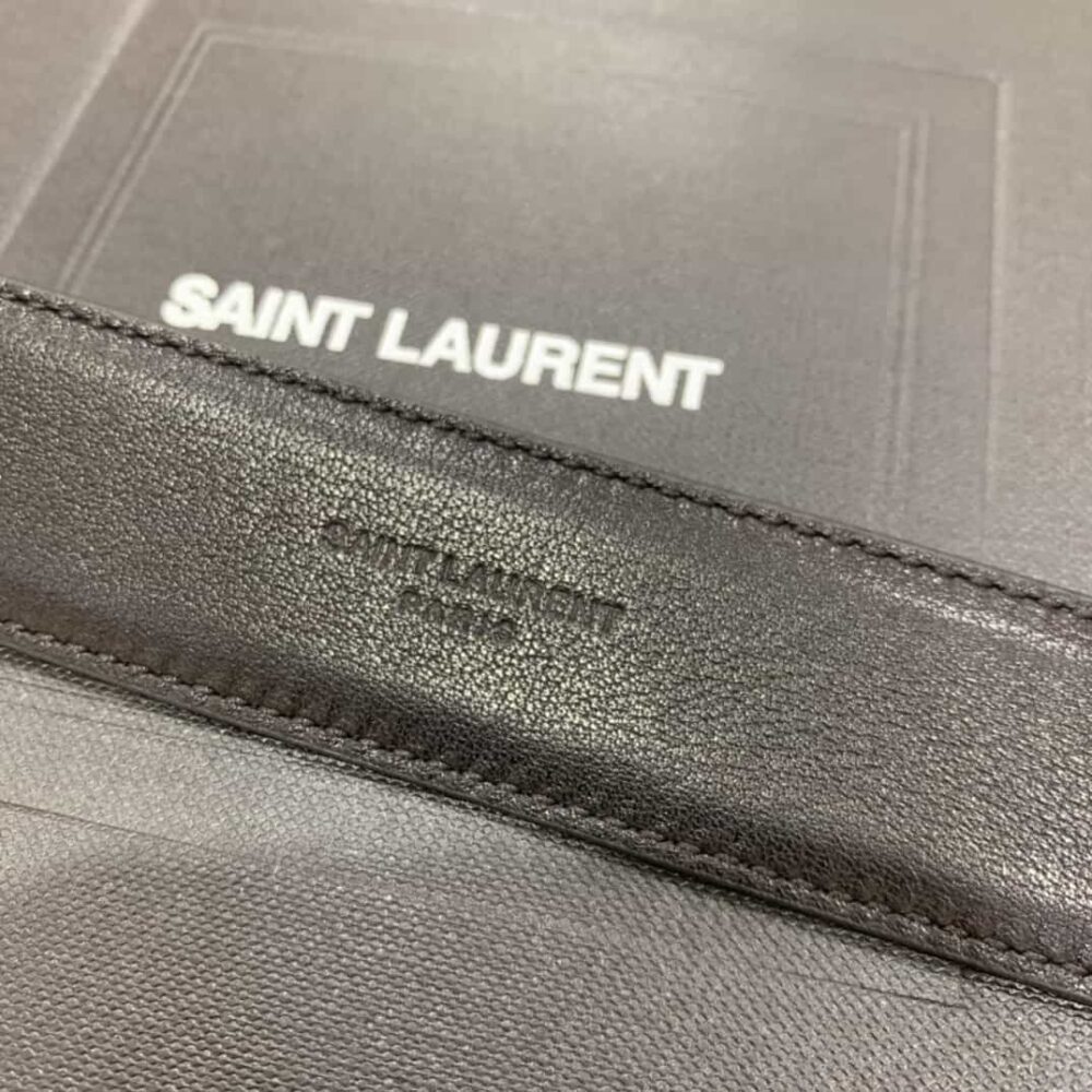 SAINT LAURENT CASSANDRE BELT WITH SQUARE BUCKLE IN SMOOTH LEATHER 634437BOO0E1000 - Image 7