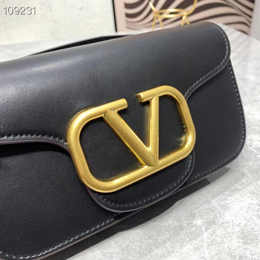 VALENTINO LOCÒ SMALL SHOULDER BAG IN CALFSKIN BLACK 1W2B0K53ZXL0NO - Image 3