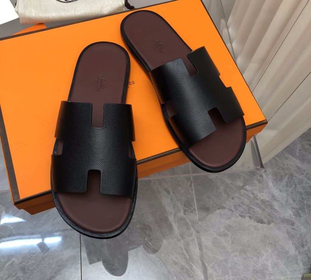 HERMES IZMIR SANDAL BLACK AND BROWN - Image 5