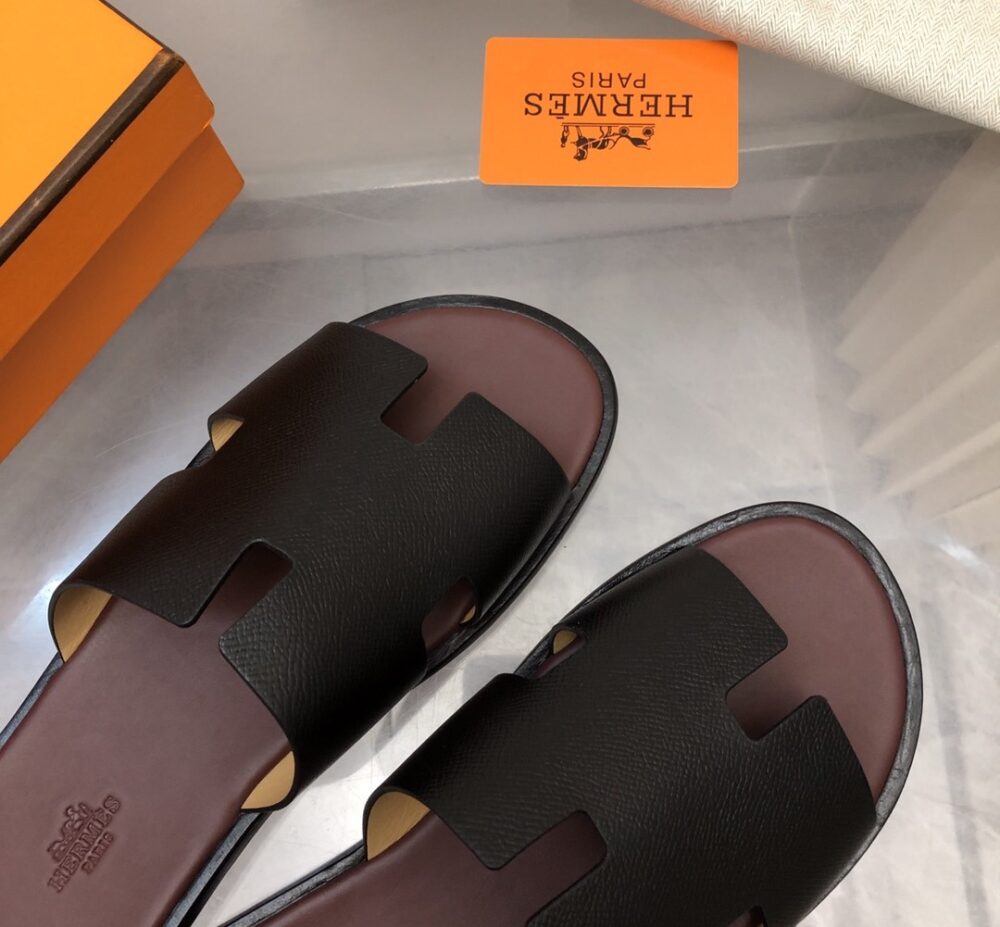 HERMES IZMIR SANDAL BLACK AND BROWN - Image 7