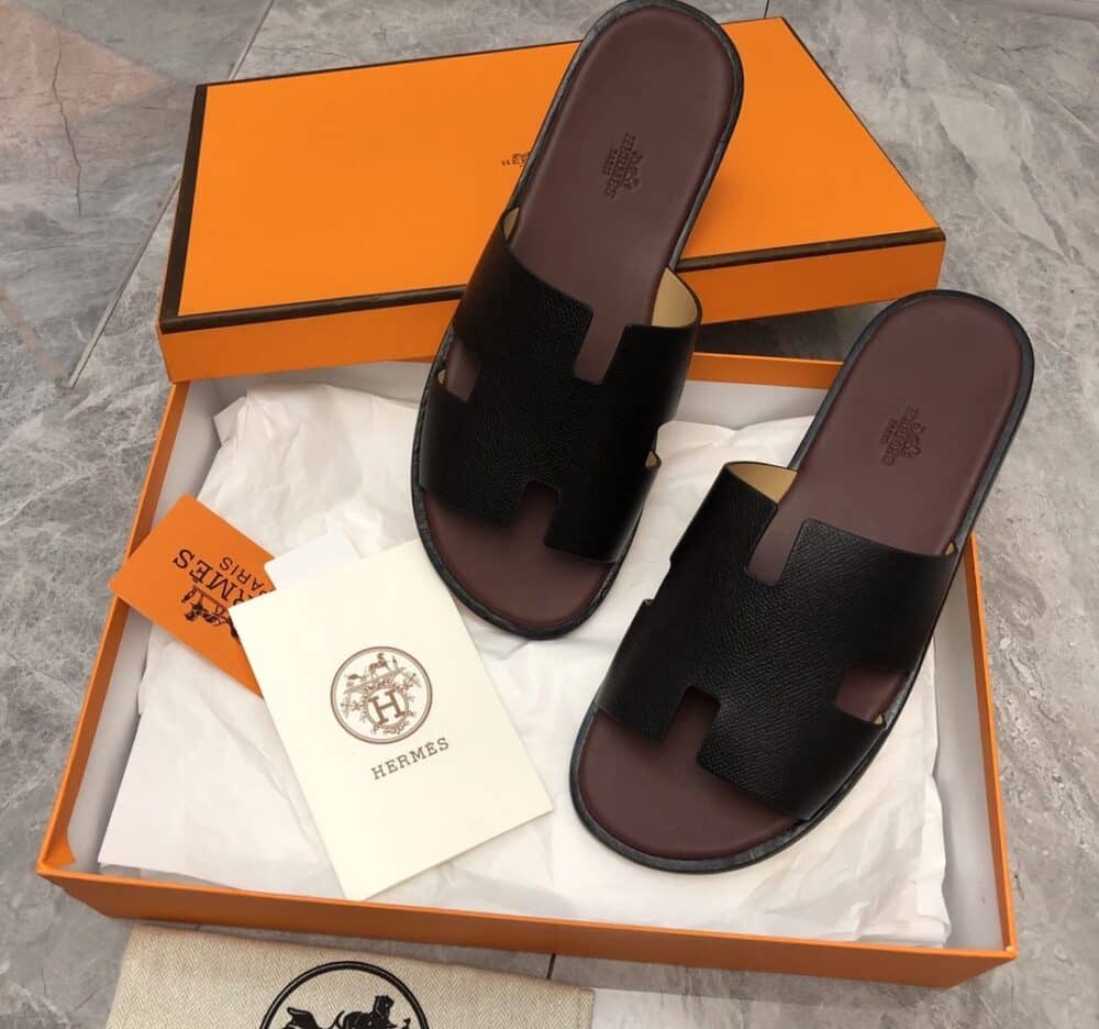 HERMES IZMIR SANDAL BLACK AND BROWN - Image 10