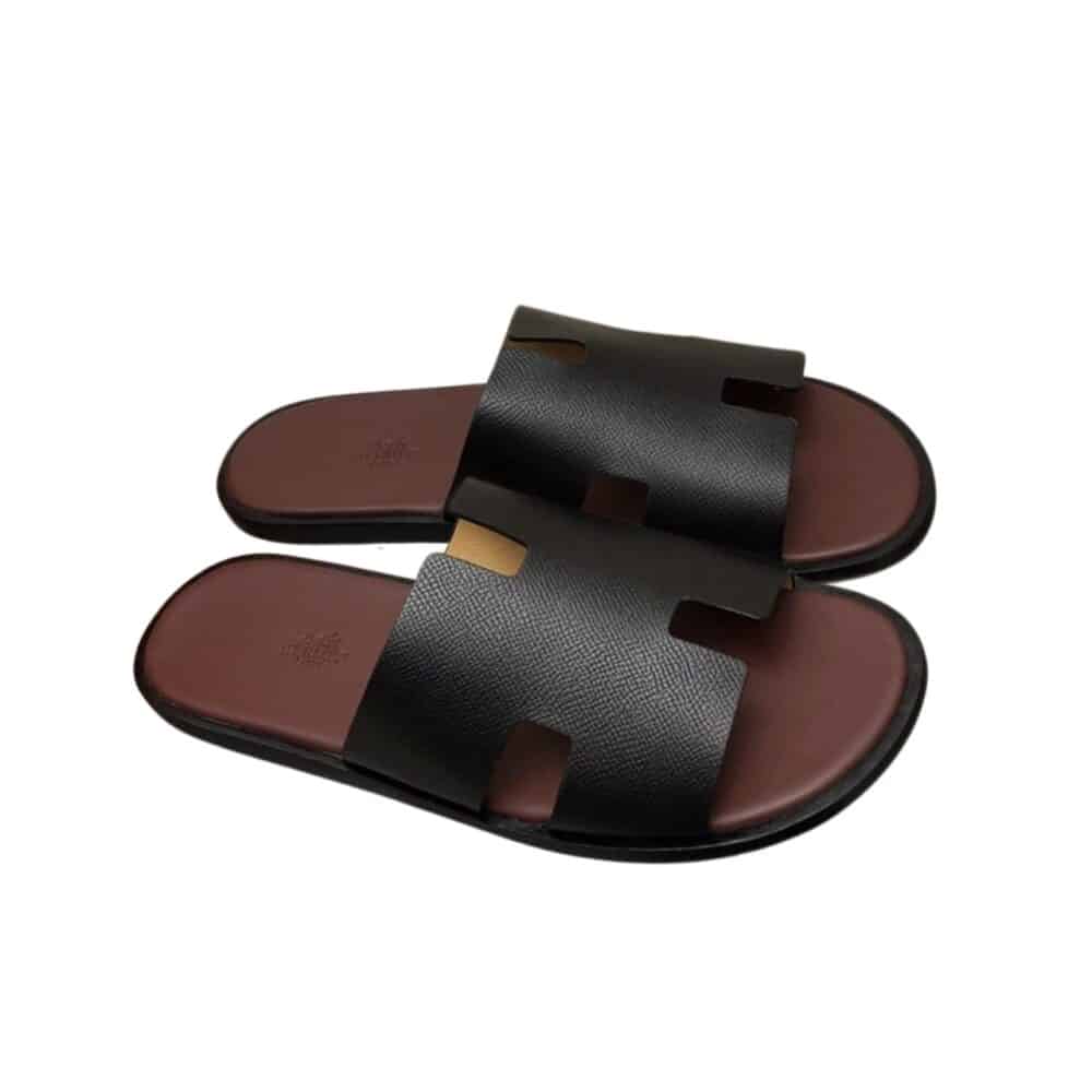 HERMES IZMIR SANDAL BLACK AND BROWN