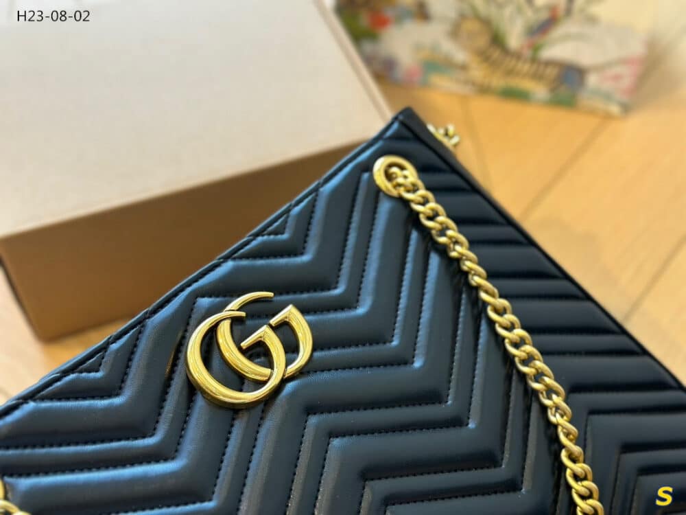 GUCCI GG MARMONT SHOULDER BAG BLACK 32CM 453569 DRW1T 1000 - Image 3