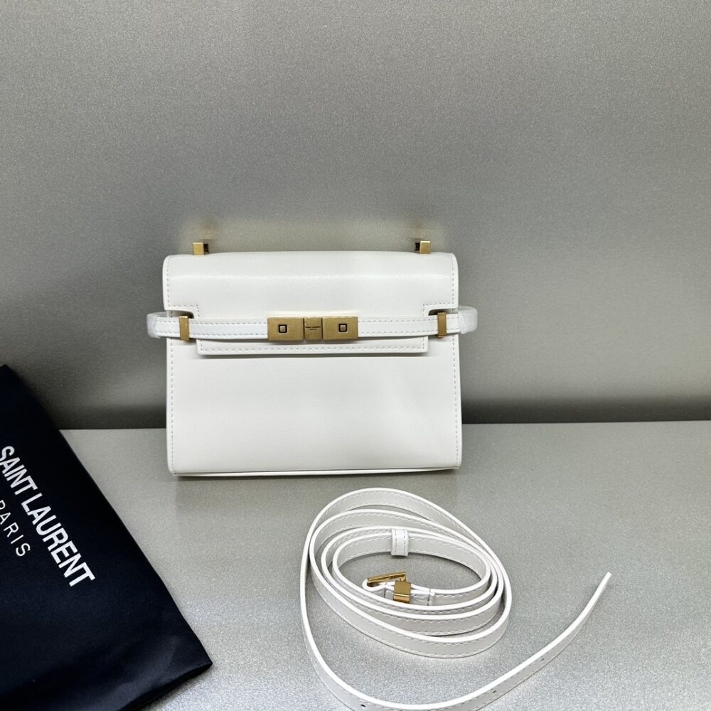 SAINT LAURENT MANHATTAN SMALL SHOULDER BAG IN BOX SAINT LAURENT LEATHER WHITE 19CM 6756260SX0W9207 - Image 10