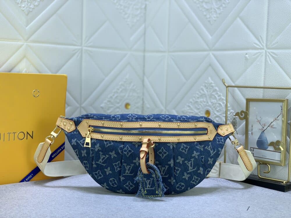 LOUIS VUITTON BUMBAG HIGH RISE DENIM BLUE 38CM M46837 - Image 10