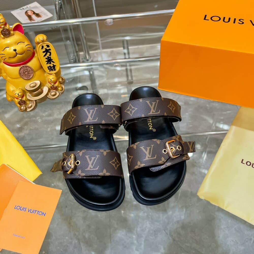 LOUIS VUITTON BOMDIA FLAT MULE BROWN - Image 4