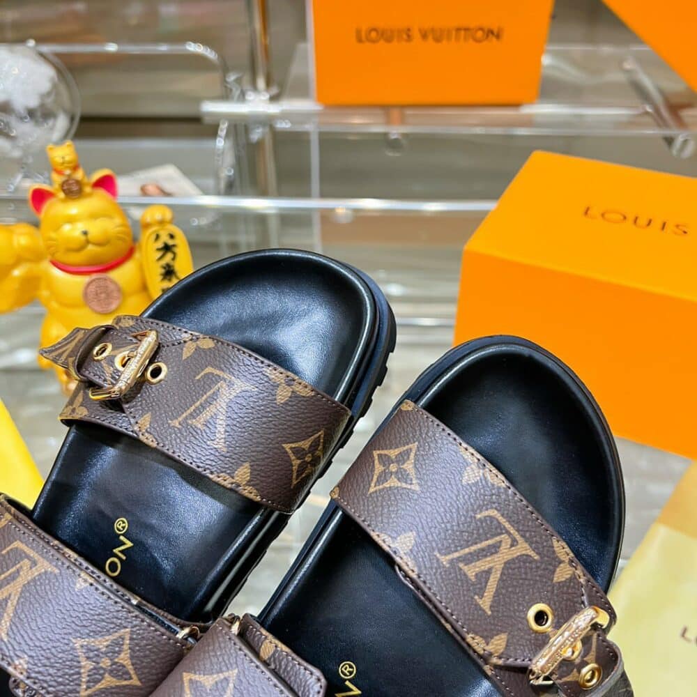 LOUIS VUITTON BOMDIA FLAT MULE BROWN - Image 3