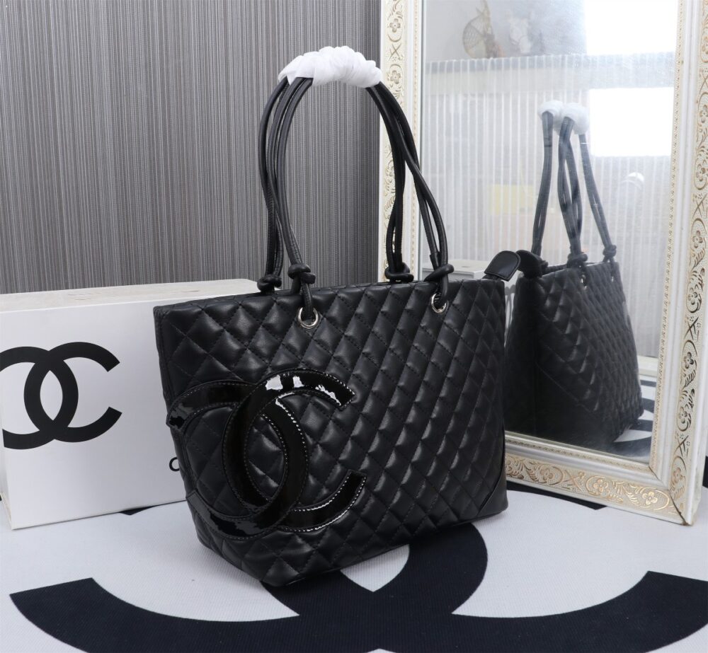 CHANEL CALFSKIN QUILTED LARGE CAMBON TOTE BLACK 41CM - Image 8