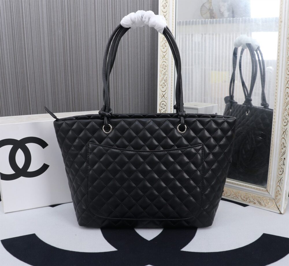 CHANEL CALFSKIN QUILTED LARGE CAMBON TOTE BLACK 41CM - Image 9