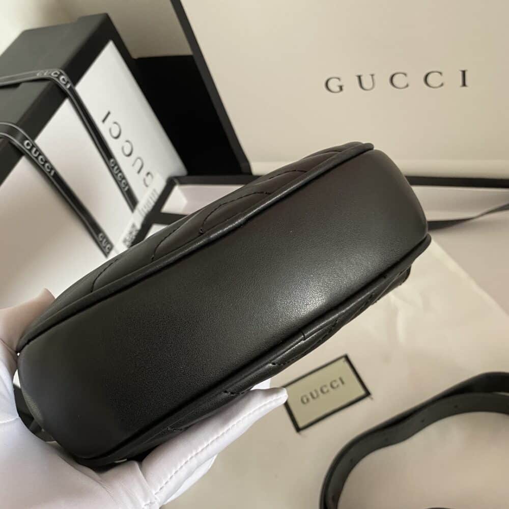 GUCCI GG MARMONT BELT BAG MATELASSE BLACK 18CM - Image 10