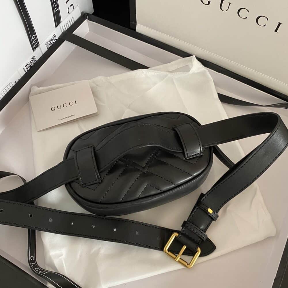 GUCCI GG MARMONT BELT BAG MATELASSE BLACK 18CM - Image 5