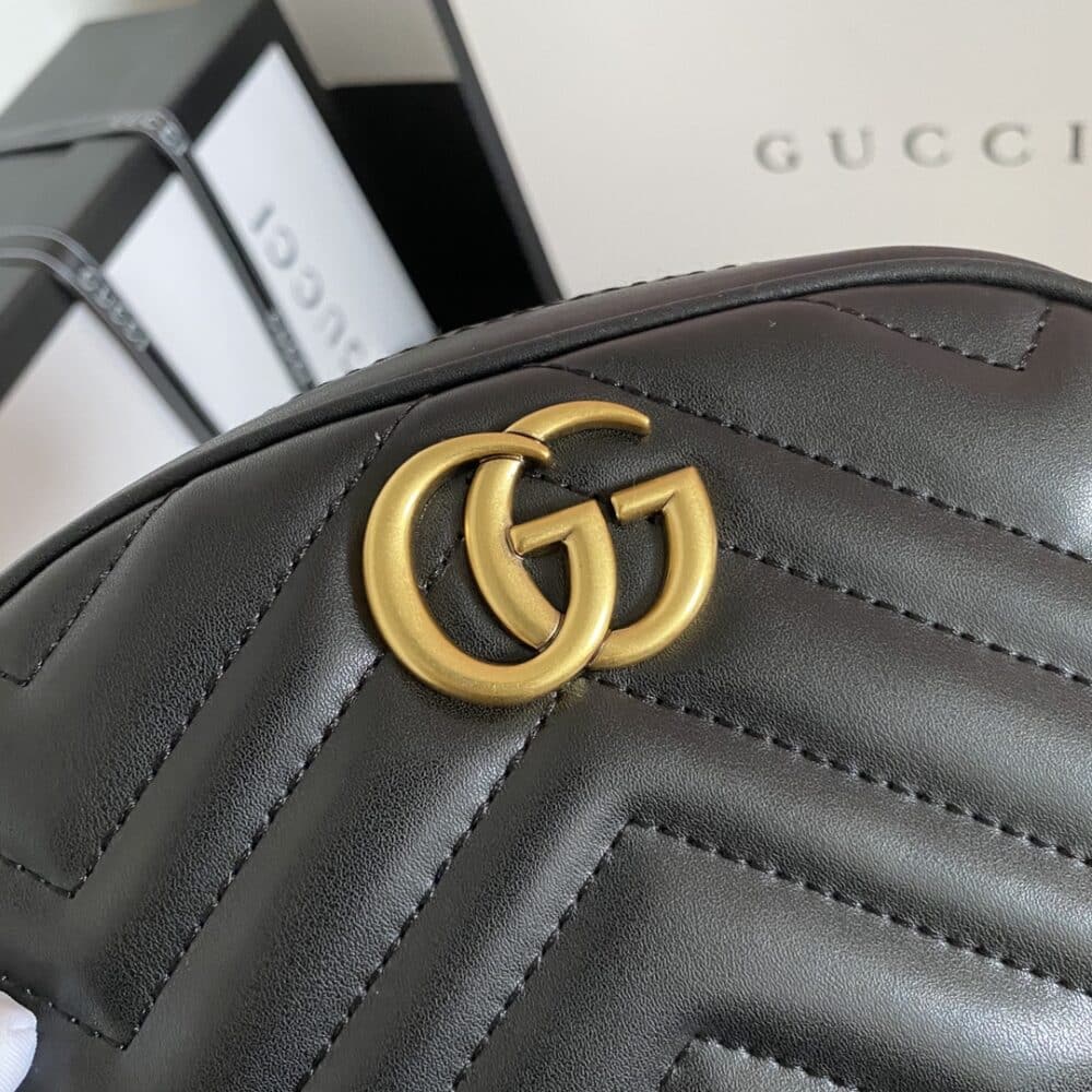 GUCCI GG MARMONT BELT BAG MATELASSE BLACK 18CM - Image 3