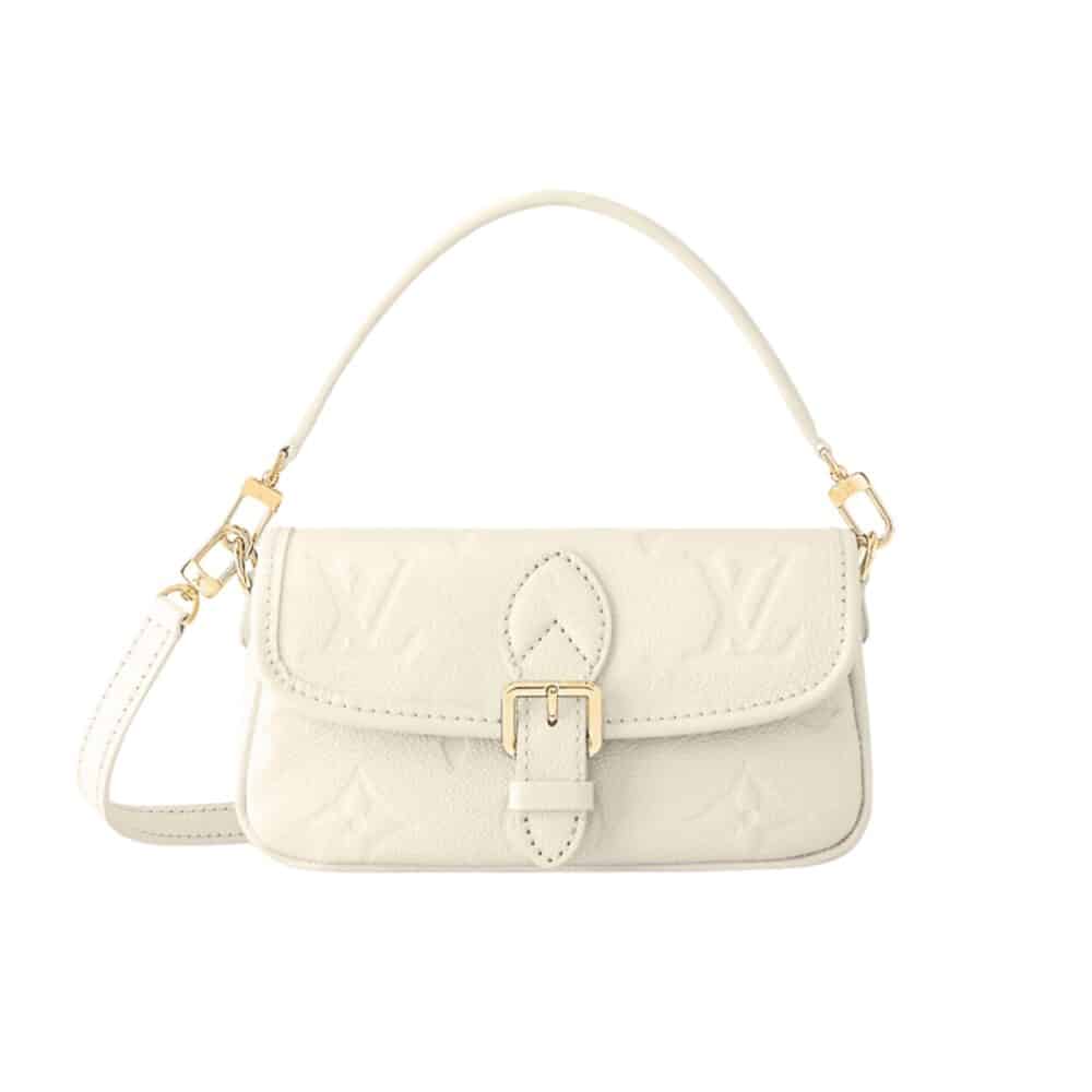 LOUIS VUITTON NANO DIANE BAG MONOGRAM EMPREINTE WHITE 20CM