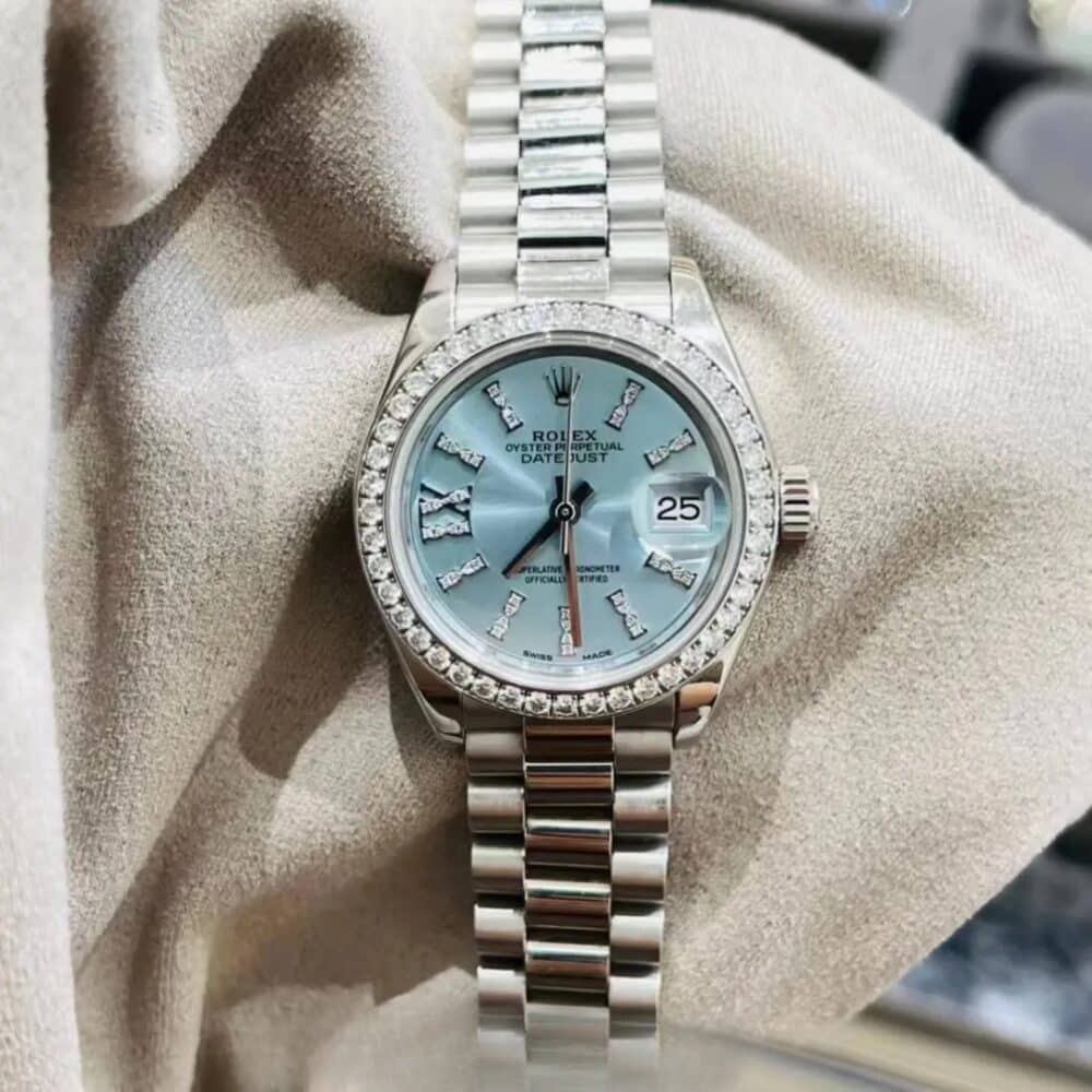 ROLEX LADY DATEJUST 28 ICE BLUE DIAL PLATINUM DIAMOND 28MM 279136IBLSRDP - Image 4