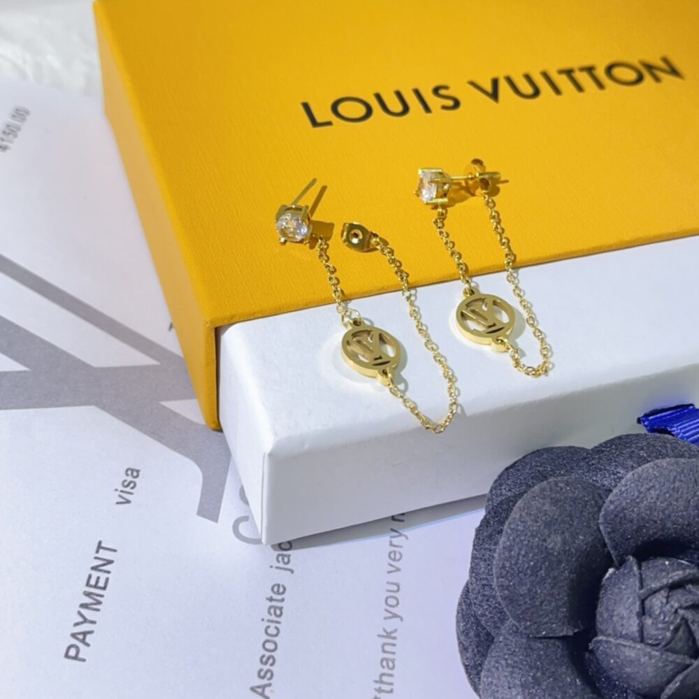 LOUIS VUITTON PETIT LOUIS EARRINGS IN GOLD M00390 - Image 3