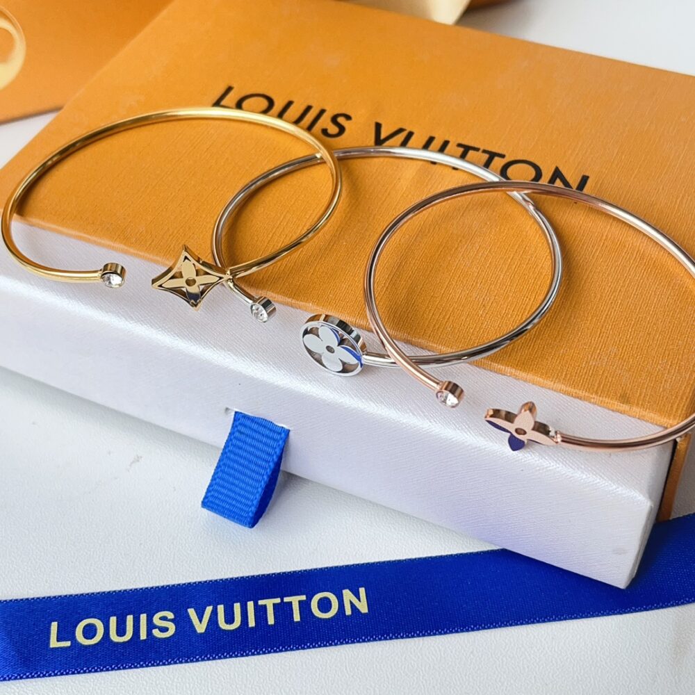 LOUIS VUITTON IDYLLE BLOSSOM TWIST BRACELET WHITE GOLD TONE Q95537 - Image 4