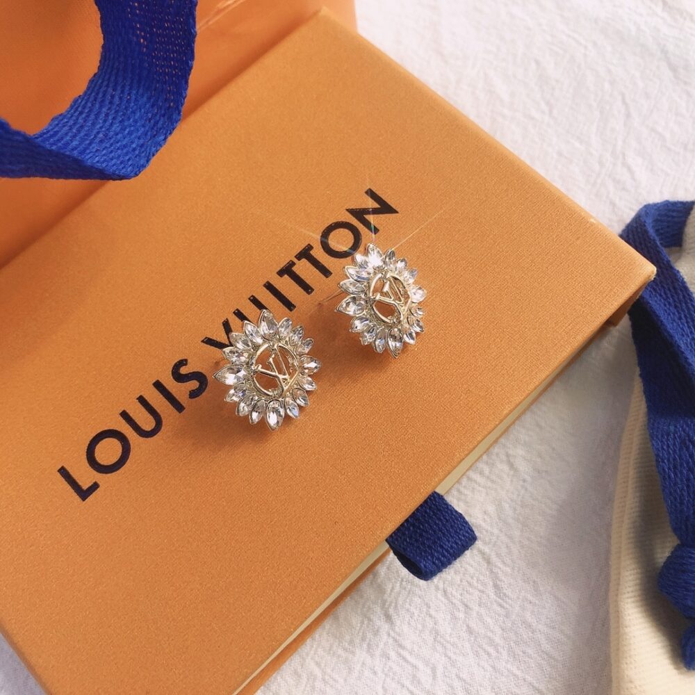 LOUIS VUITTON SUNBURST CRYSTAL EARRINGS GOLD - Image 7