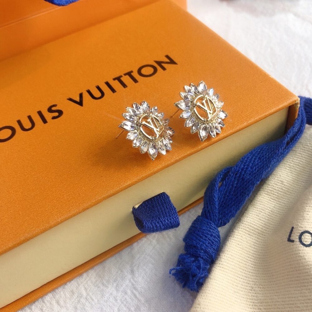 LOUIS VUITTON SUNBURST CRYSTAL EARRINGS GOLD - Image 6