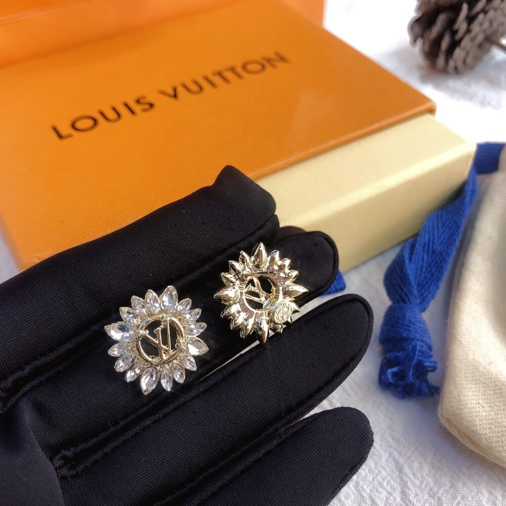 LOUIS VUITTON SUNBURST CRYSTAL EARRINGS GOLD - Image 5