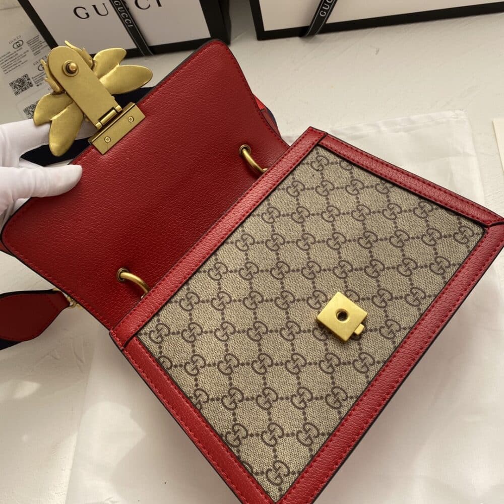 GIFT SET: GUCCI QUEEN MARGARET BAG RED & GG BRACELET GOLD TONE - Image 8