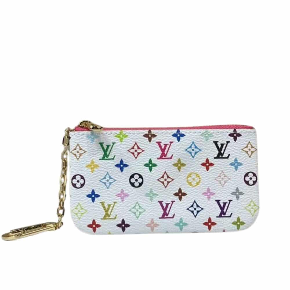 LOUIS VUITTON X MURAKAMI  KEY COIN PURSE WHITE 12CM