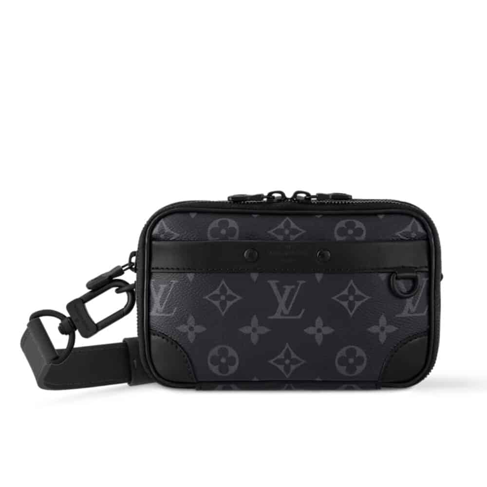 LOUIS VUITTON ALPHA WEARABLE WALLET MONOGRAM ECLIPSE BLACK 19CM M82542