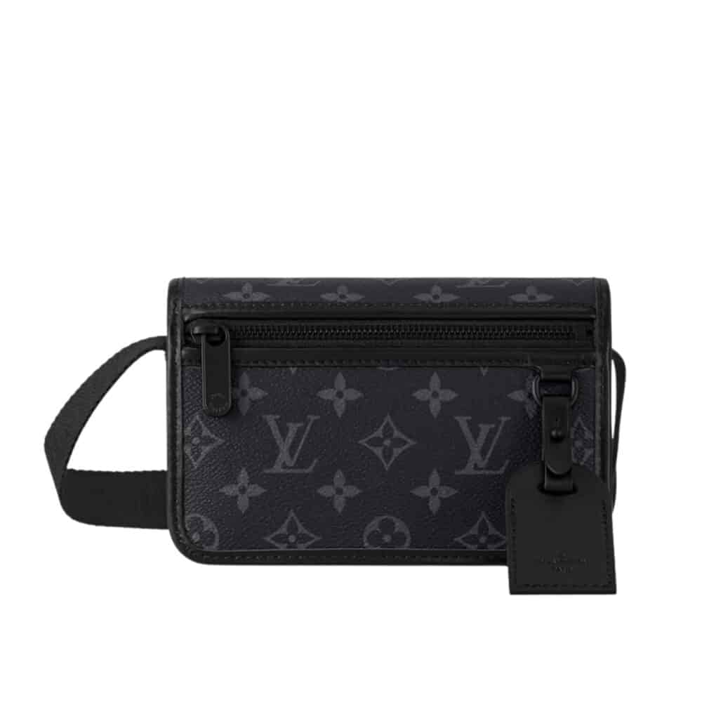 LOUIS VUITTON BOSPHORE WEARABLE WALLET MONOGRAM ECLIPSE CANVAS BLACK 19CM M12599