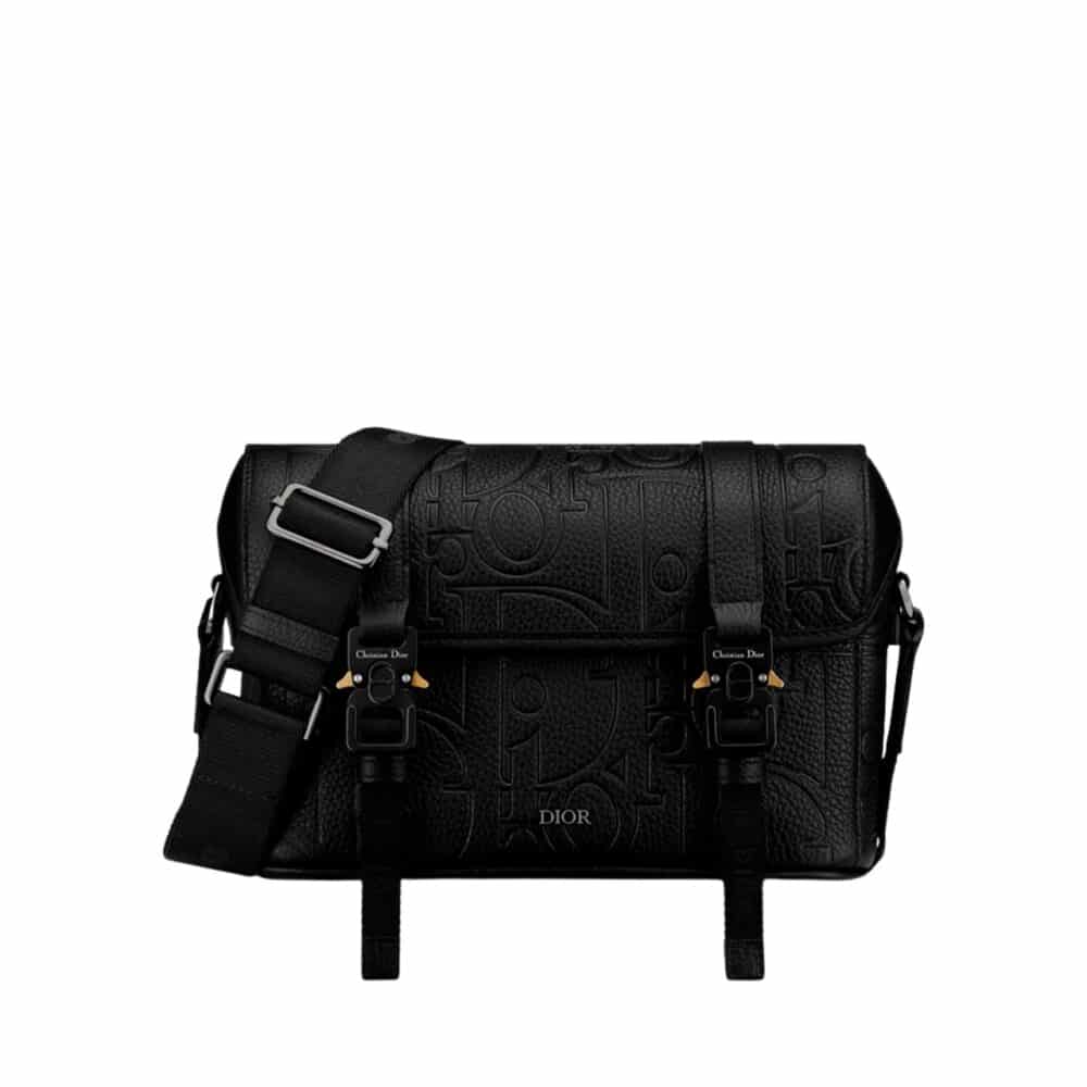 DIOR HIT THE ROAD MESSENGER BAG WITH FLAP BLACK 23CM 1ESPO333LLG H00N