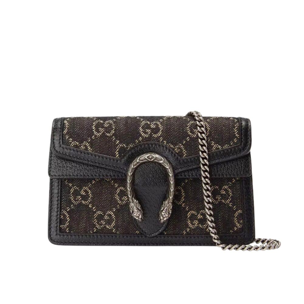 GUCCI DIONYSUS SUPER MINI LEATHER BLACK 16CM