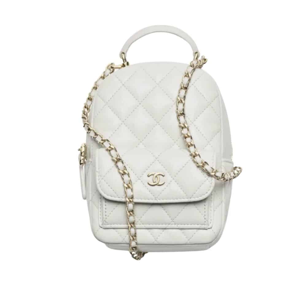 CHANEL CLASSIC MINI BACKPACK LIGHT GRAY 12CM  AP3753 B10583 NAAUH