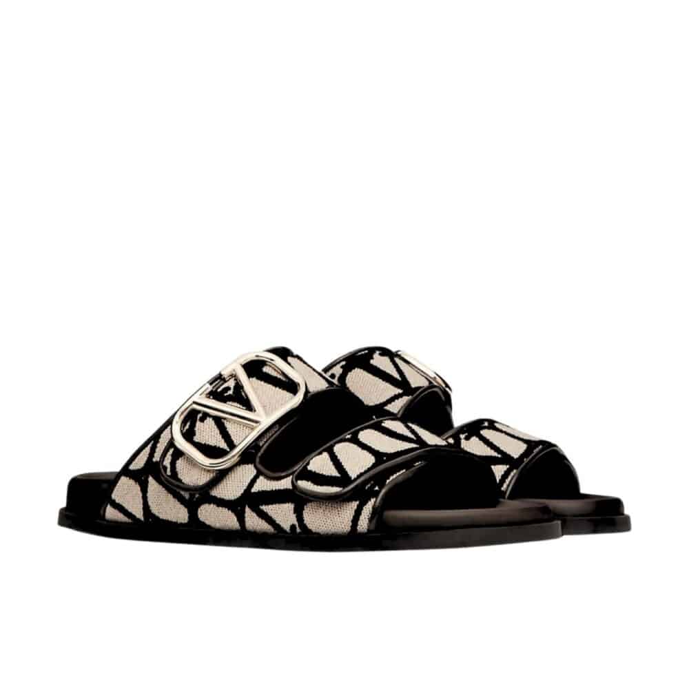 VALENTINO GARAVANI VLOGO TOILE ICONOGRAPHE SANDAL BROWN