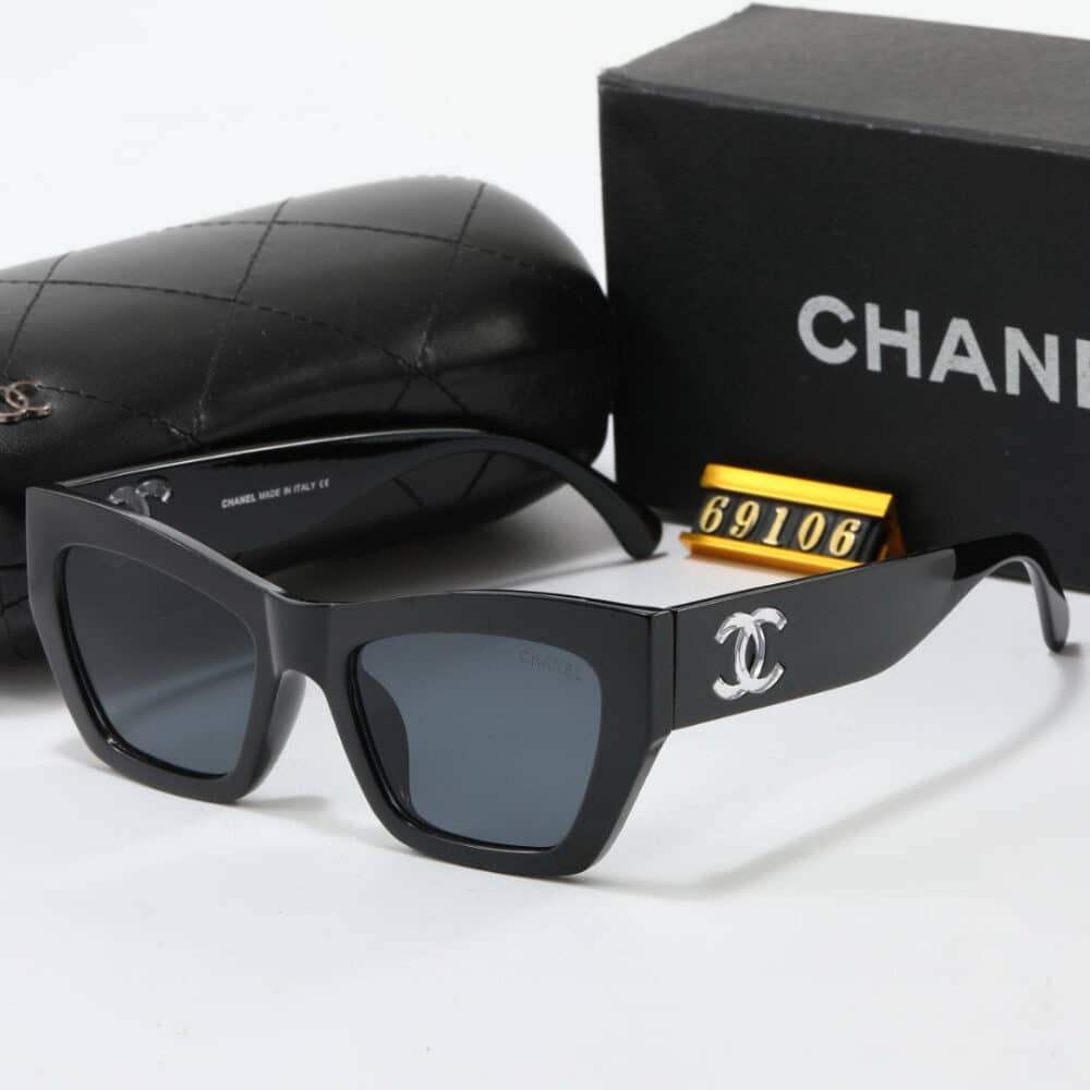 CHANEL CAT EYE SUNGLASSES ACETATE AND NYLON BLACK - Image 4