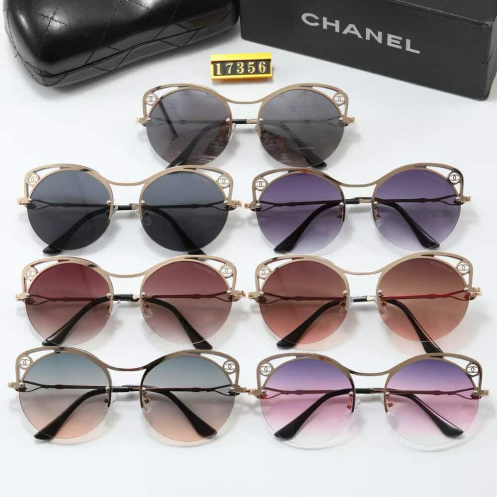 CHANEL CUTOUT ROUND SUNGLASSES BLACK - Image 4