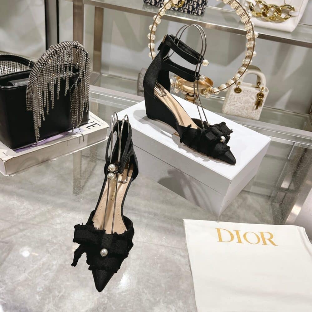 DIOR ADIORABLE WEDGE PUMP BLACK KCV291GGN S900 - Image 5