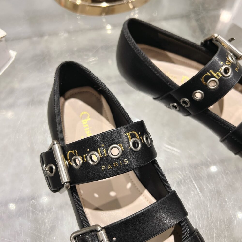 DIOR PUNK BALLET FLAT BLACK KDB946SCG S900 - Image 8