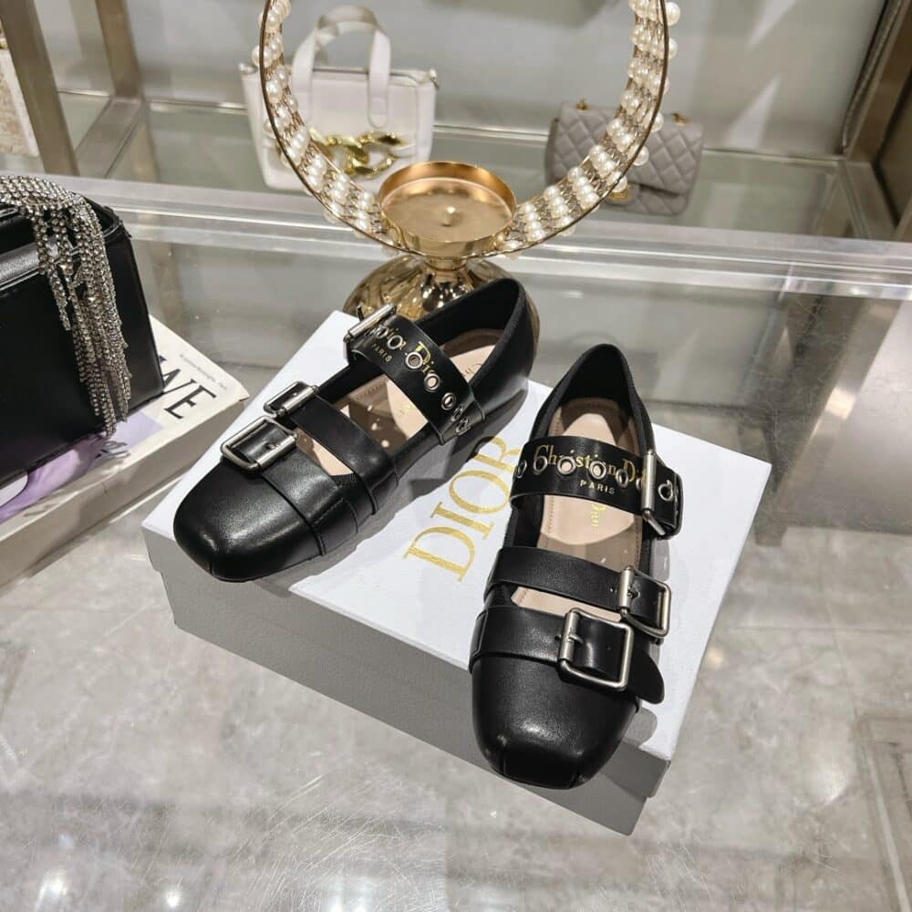 DIOR PUNK BALLET FLAT BLACK KDB946SCG S900 - Image 7