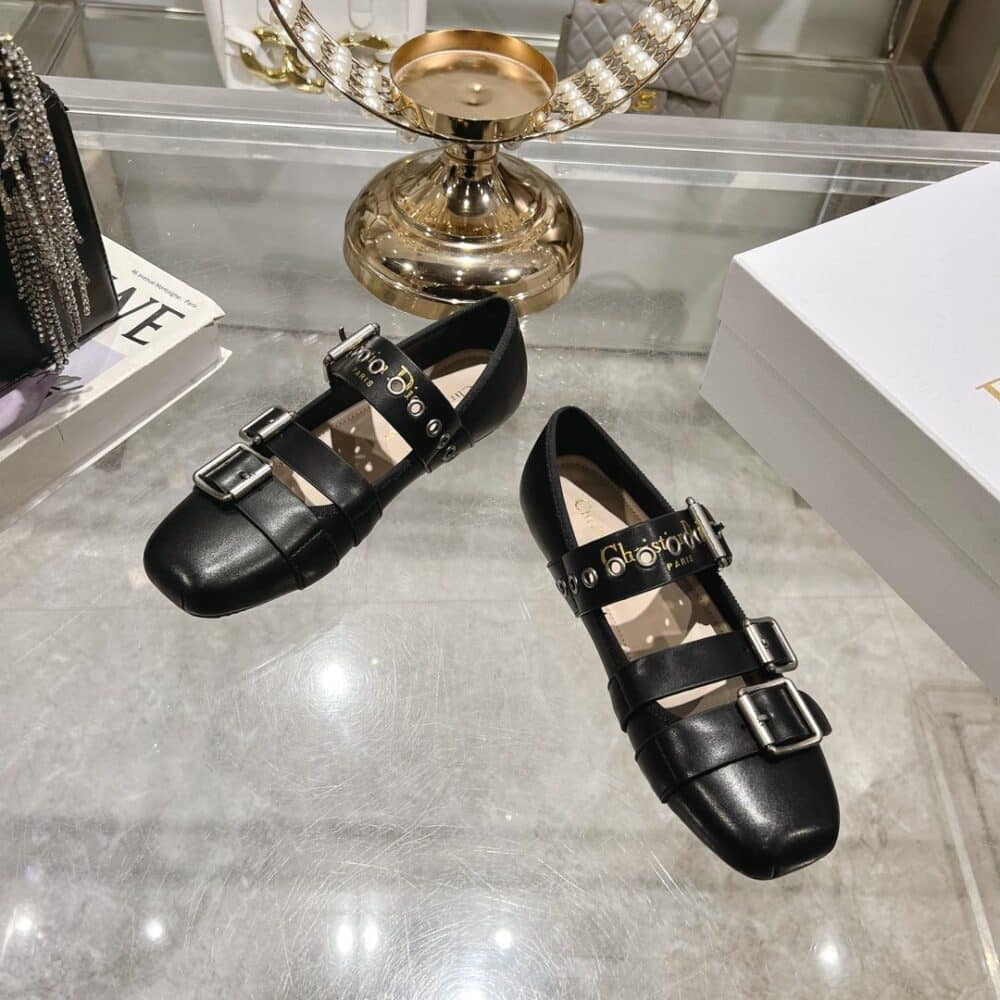 DIOR PUNK BALLET FLAT BLACK KDB946SCG S900 - Image 4