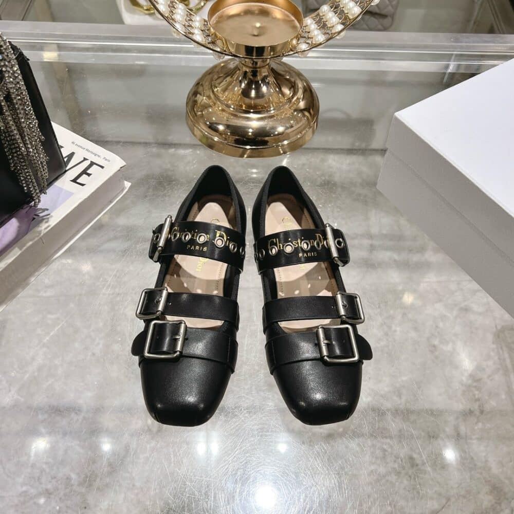 DIOR PUNK BALLET FLAT BLACK KDB946SCG S900 - Image 3